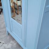 Parisian Art Deco armoire with beveled mirror and painted decoration