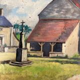 Huile sur panneau vintage