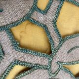 Large round Art Deco embroidered cushion