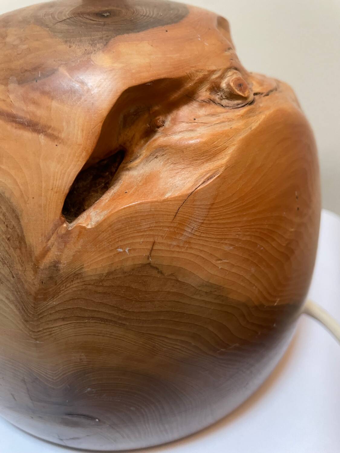 Bruce Mac Donald 1988 Carved Wood Lamp Base