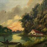 Julien Chatelin: large oil painting on canvas circa 1880