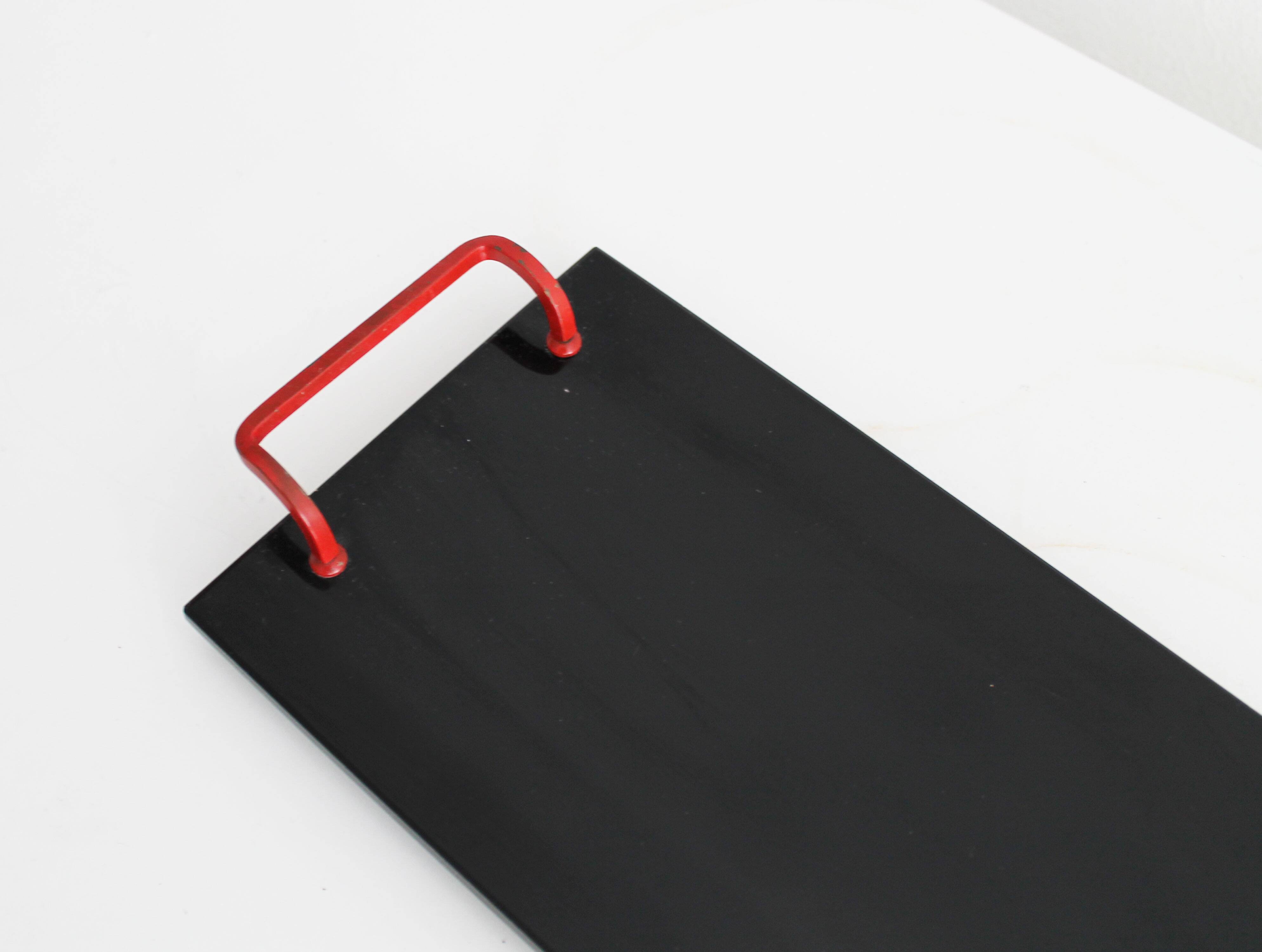 1930's Black Opaxite Glass Serving Tray