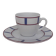 Ensemble de 6 tasses a café basque porcelaine bleu et rouge