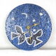 Vintage wall clock - wood & ceramic - circa 1950