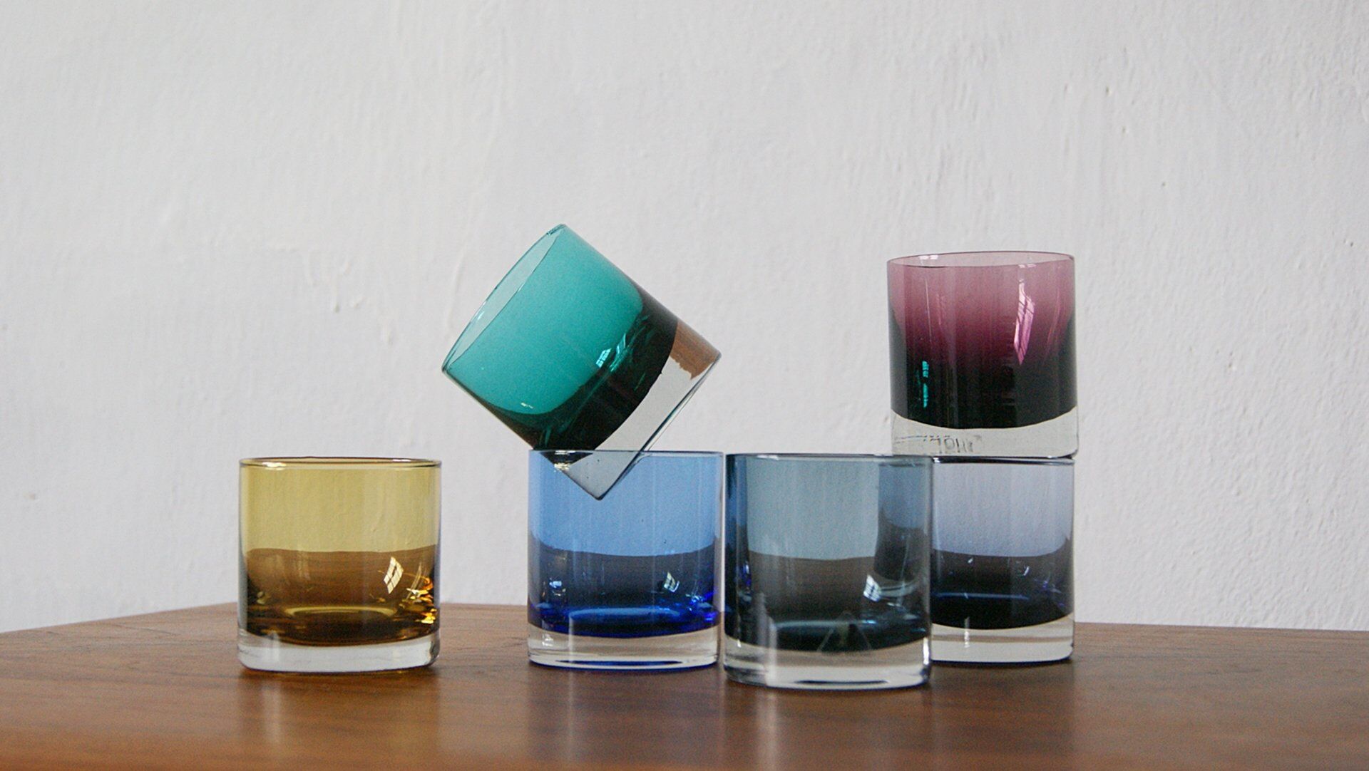 Mid-Century Drinking Glasses by Riihimäki Finland set of 6