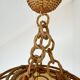 Suspension cage en rotin vintage