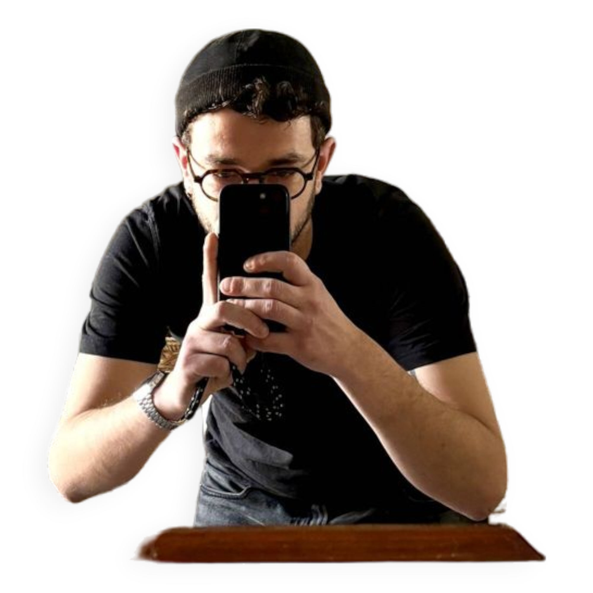 Dark wooden mirror ☐ 40 x 29.5 cm