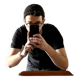 Dark wooden mirror ☐ 40 x 29.5 cm