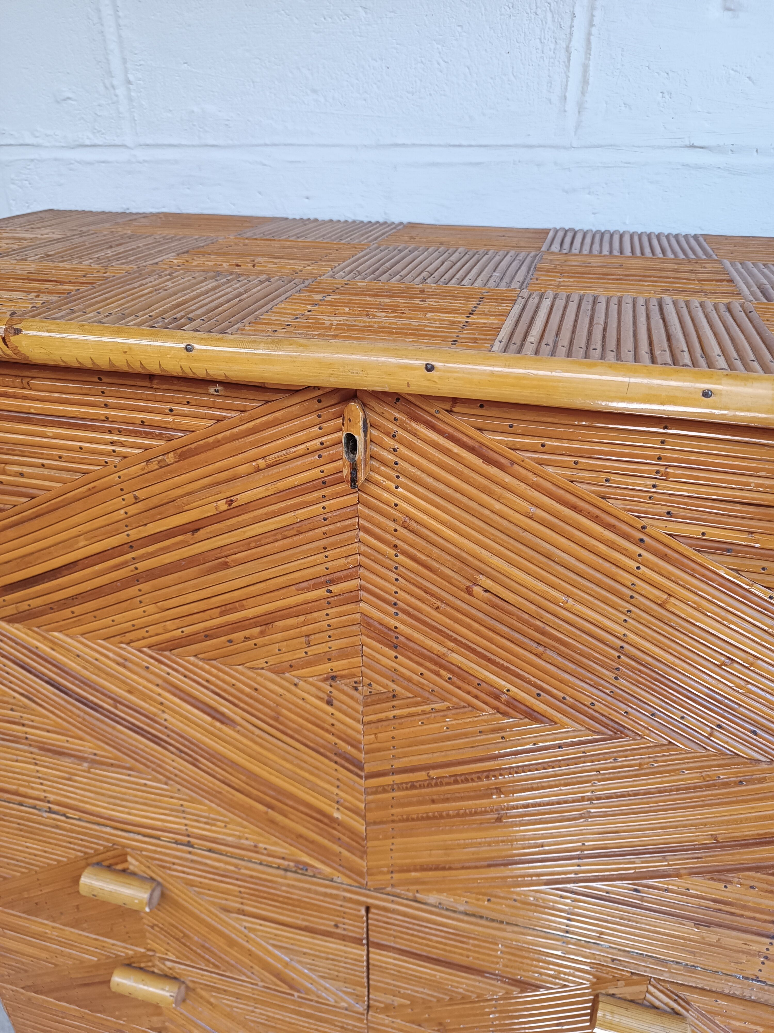 Bamboo and rattan secretary 50s / 60s
