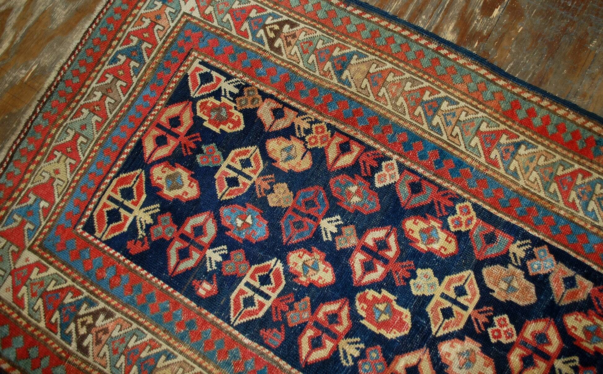 Handmade antique Armenian Gandzak rug 106cm x 222cm 1880s - 1B519