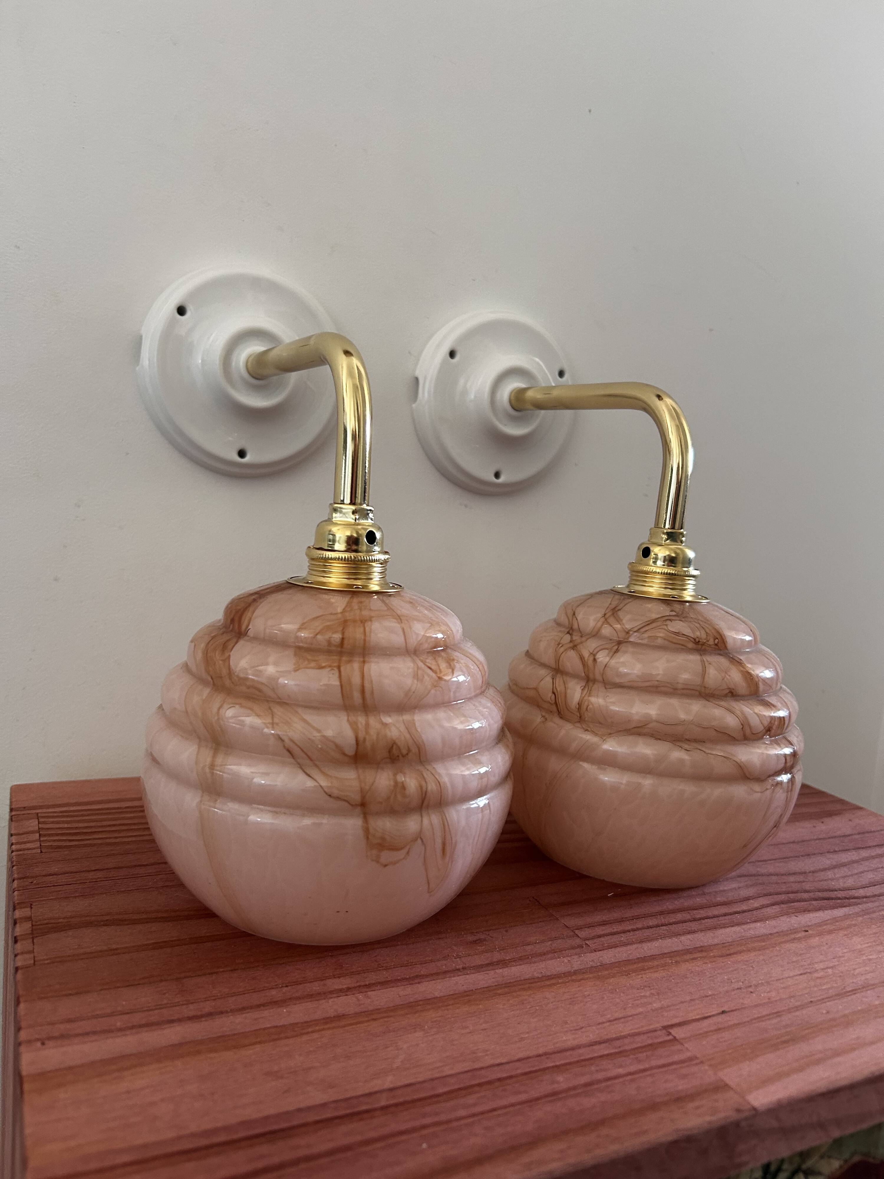 Pair of Art Deco wall lights