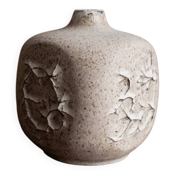 Beige Ceramic Vase by Heiner Hans Körting Studio, 1970s German Dornburg Studio Pottery
