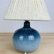 Blue ceramic ball lamp by Willy Dougoud