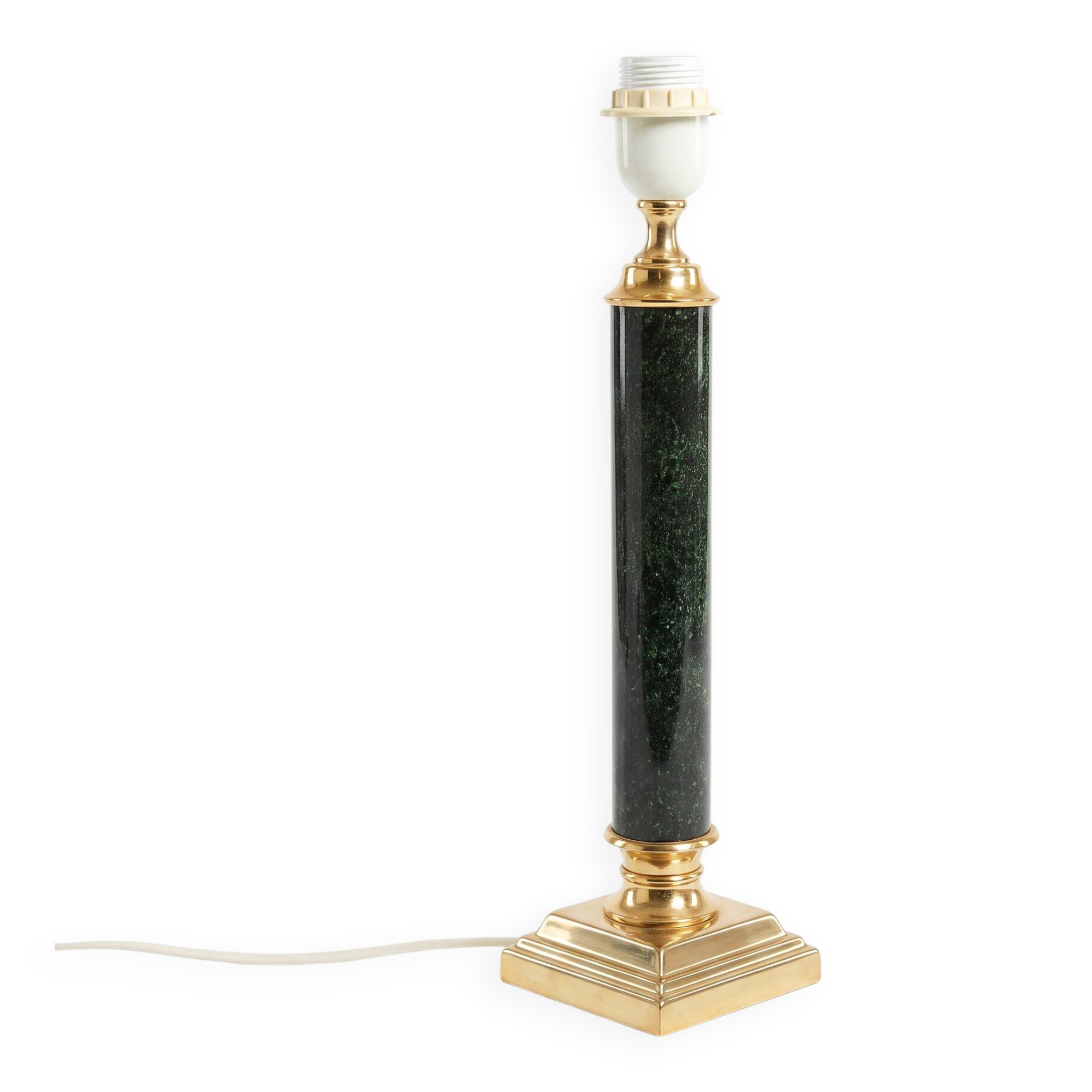 Deschuytener table lamp ref. 5308 green and gold, art deco