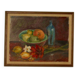 "Still Life, Bottle and Fruits" by Denoran