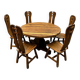 Rare majestic Depuydt brutalist oak dining set/chairs/table– Belgium, 1970s
