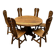 Rare majestic Depuydt brutalist oak dining set/chairs/table– Belgium, 1970s