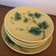 5 assiettes en barbotine majolica sarreguemines france