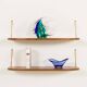 Danish extra deep teak floating shelves, set of 2