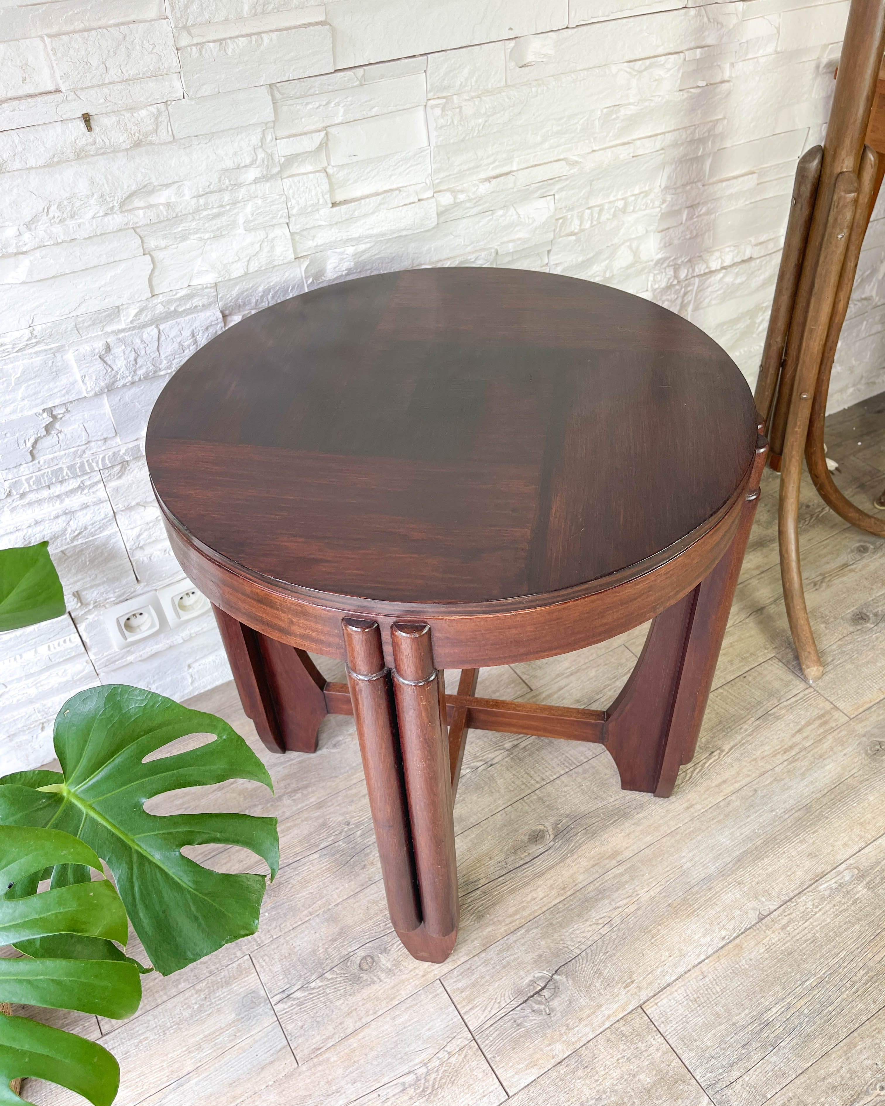 Table basse guéridon art déco en palissandre, 1920s