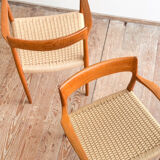 Paire de chaises de salle à manger modèle 57 par Niels O. Møller en teck