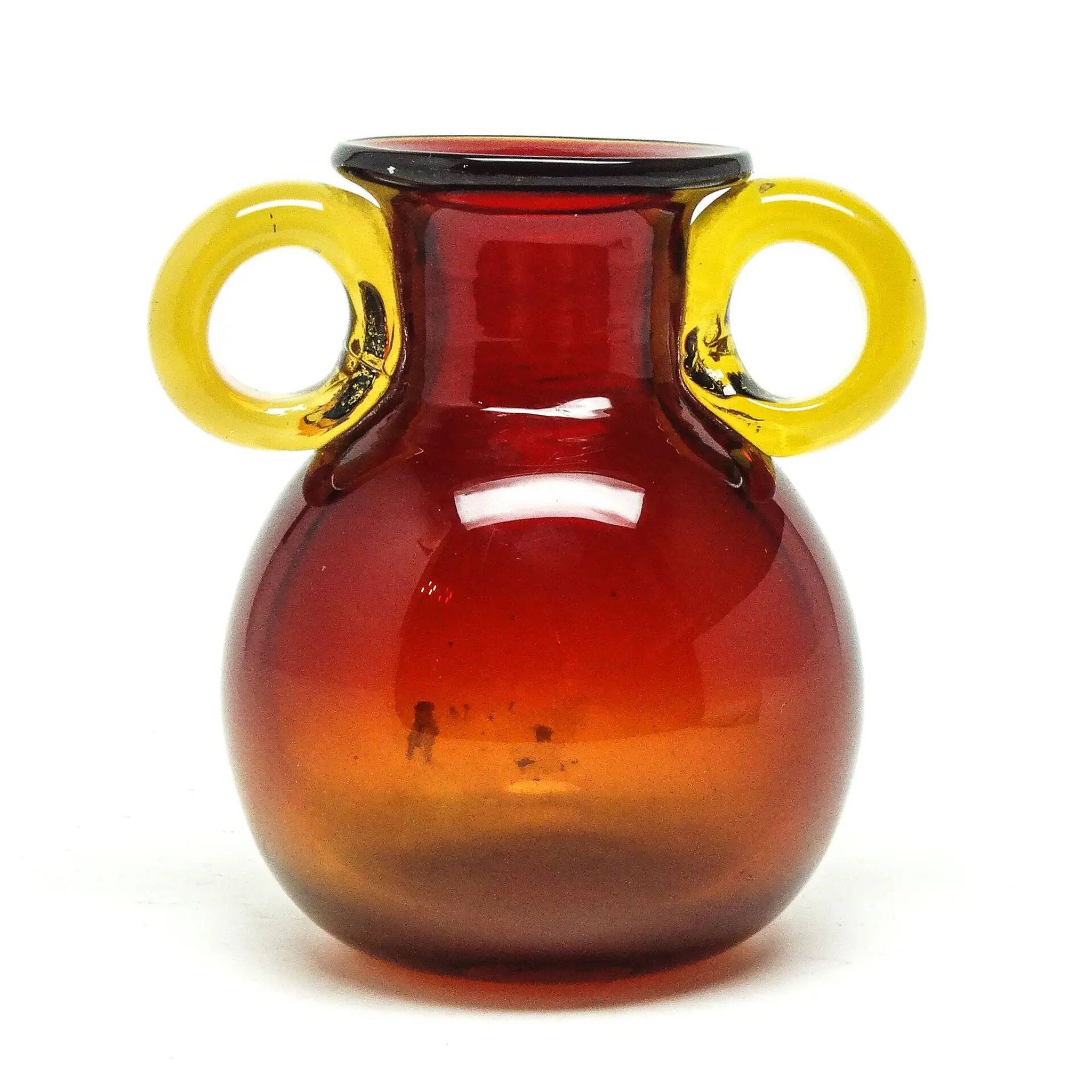 Vase, mid-century modern, glass, designed by J. Słuczan-Orkusz, Poland, 1970s