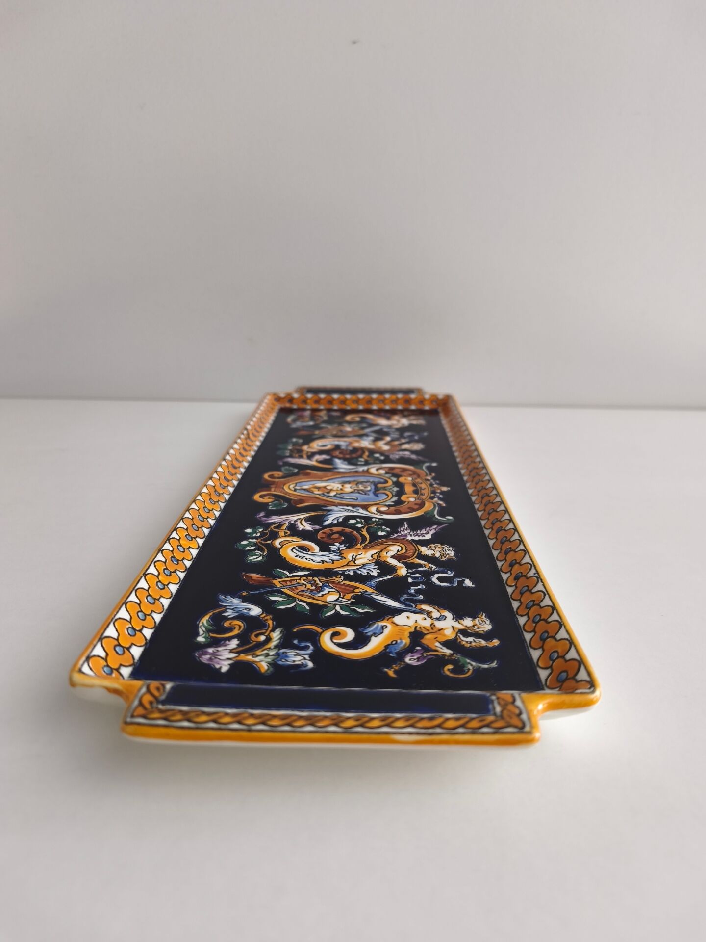 Plat à cake / plateau de service en faïence de Gien - Renaissance