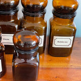 Set of 7 jars, spice apothecary jars
