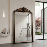 Napoleon III mirror from the 19th century with gold leaf, 190cm H