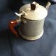 Aluminum coffee maker (3/4l) and handles in red bakelite circa 1950
