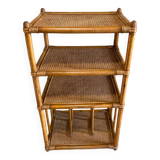 Rattan and cane shelf