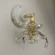 Vintage glass lampshade wall lamp with antique tassels
