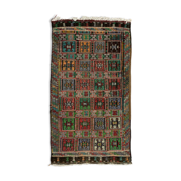 Large Vintage Turkish Kilim Rug 350x195 cm Wool Jajim Kelim