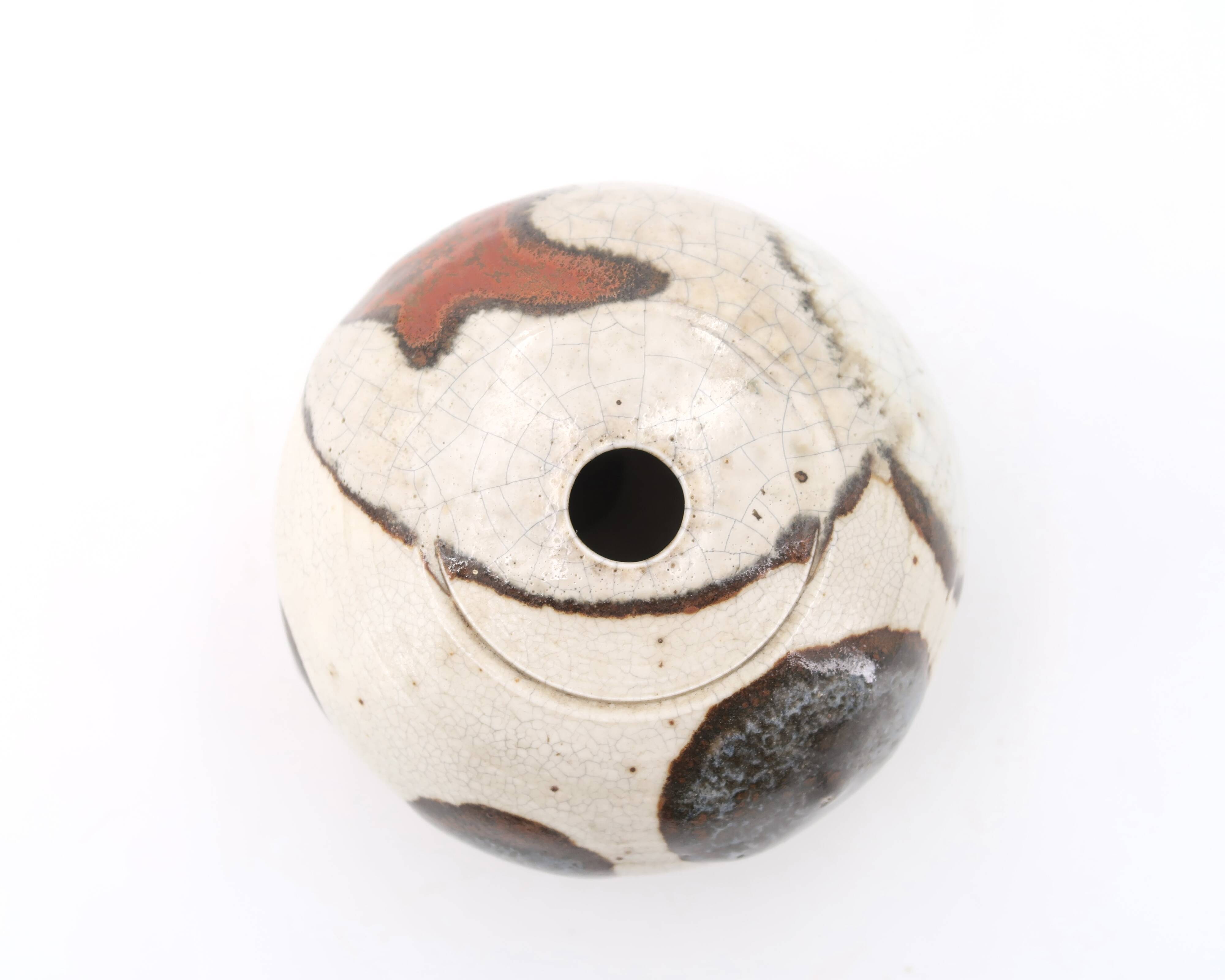 Signed ceramic vase with abstract decoration, 1970s