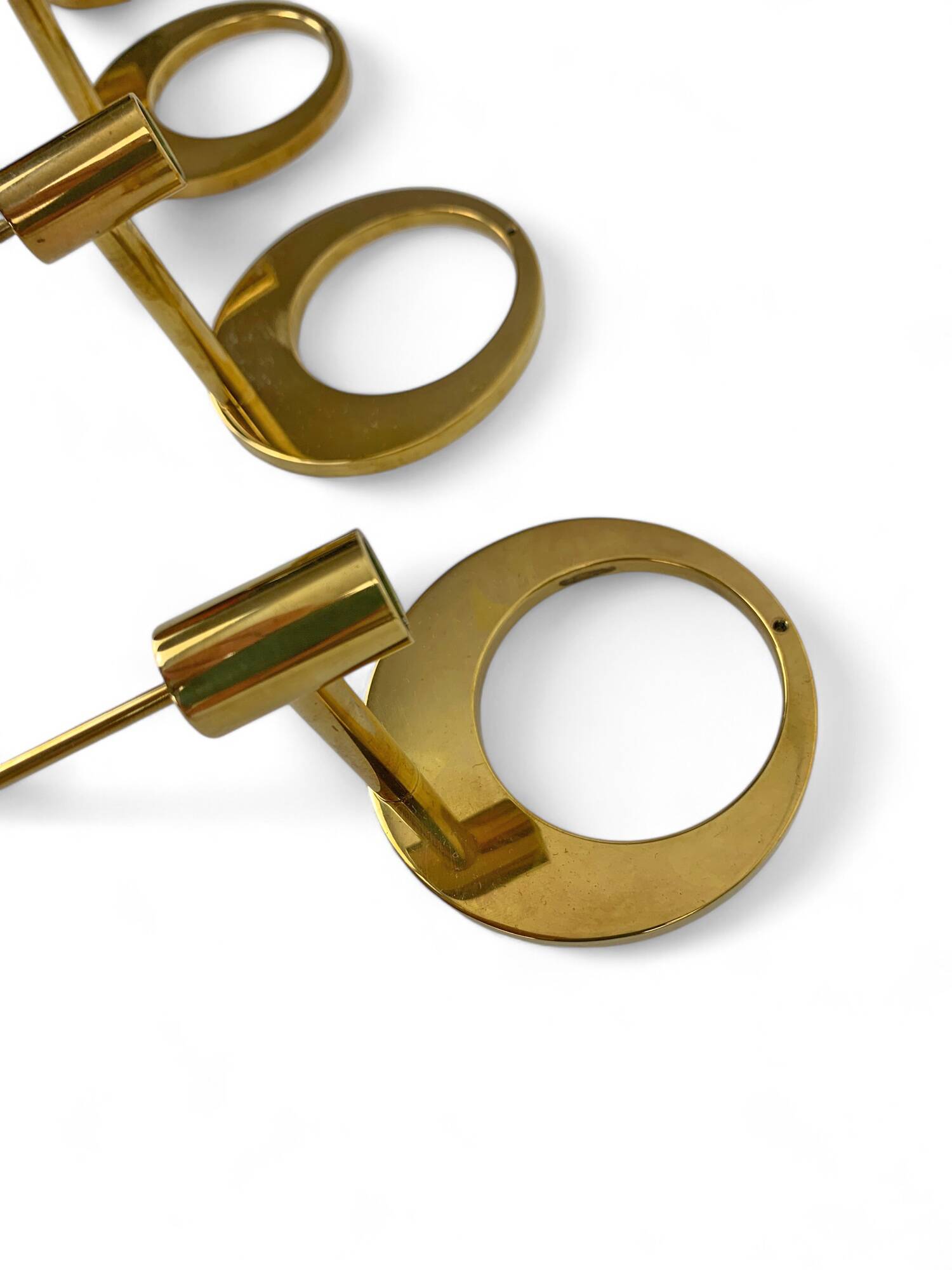 Pair of Scandinavian brass wall candlesticks by Arthur Pe, Kolbäck, Sweden