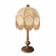 Grande lampe de salon pied bois et abat-jour à franges - Ref 1371