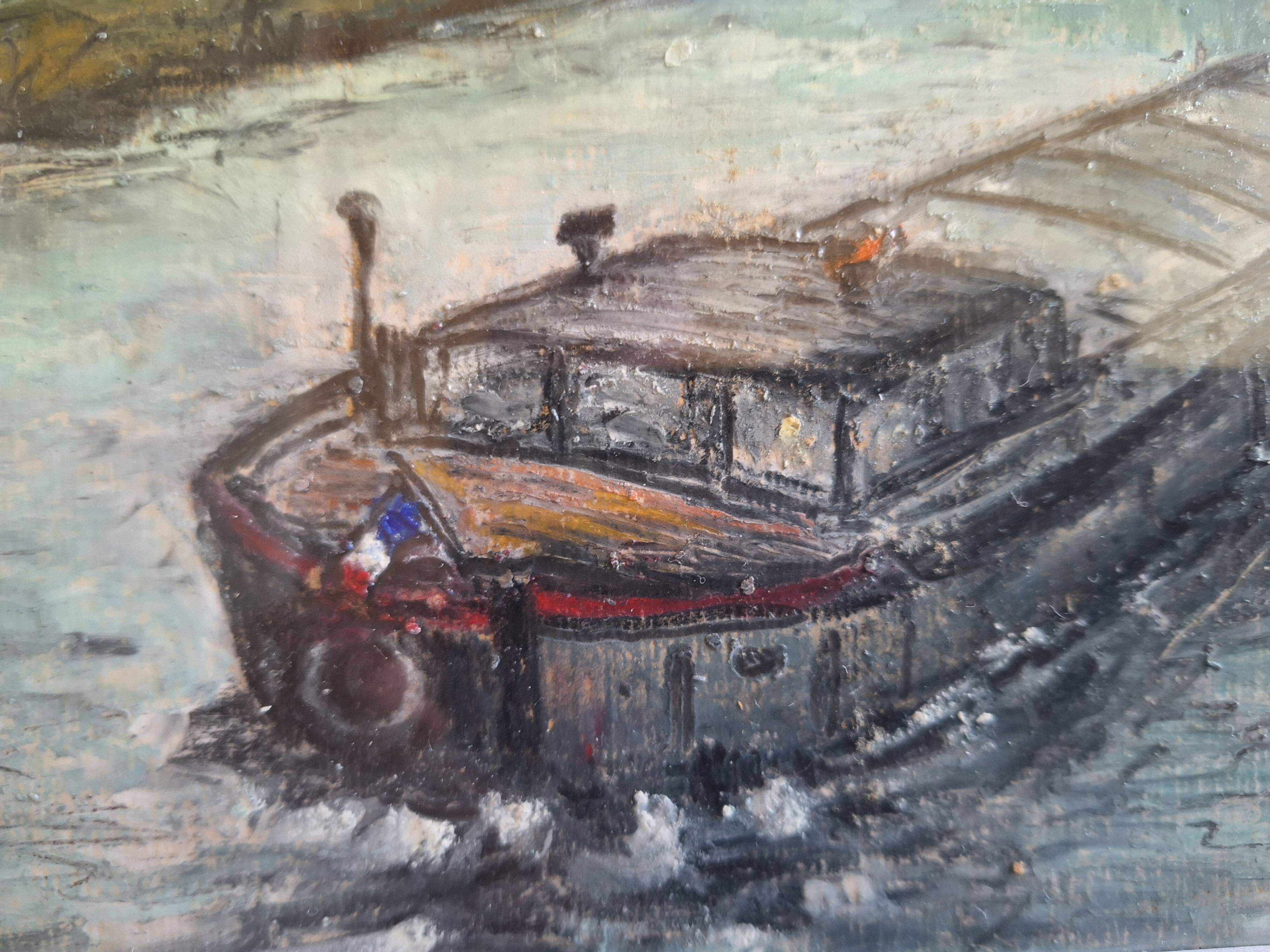 Painting signed on paper framed under glass