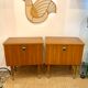Pair of modernist bedside tables 1960 in teak by MDK Belgium