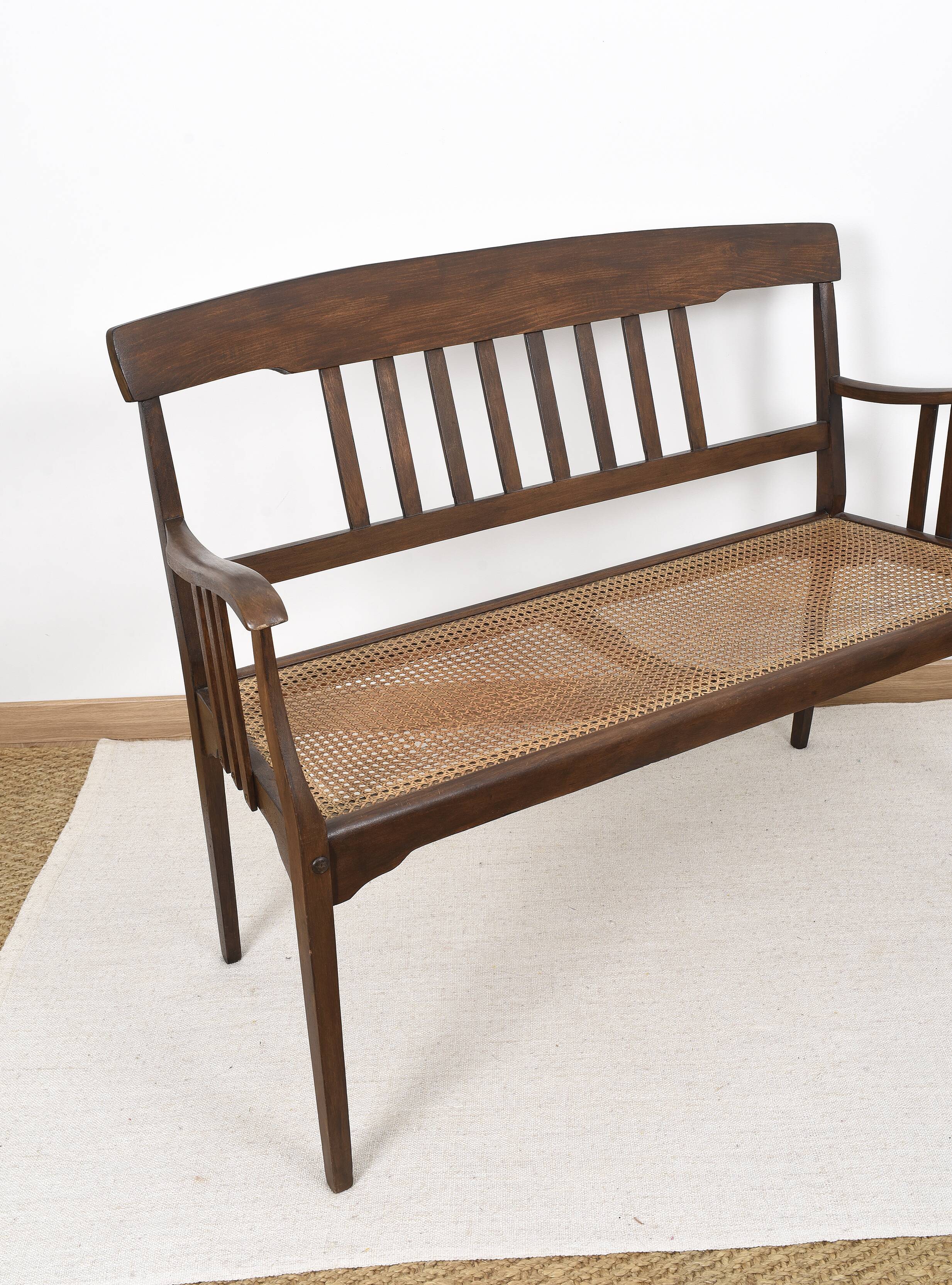 Stella cane bench, stamped