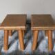 Pair of vintage oak footrests