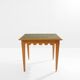 Maxime Old game table oak brass green suede around 1940