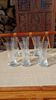 Six engraved crystal shot glasses