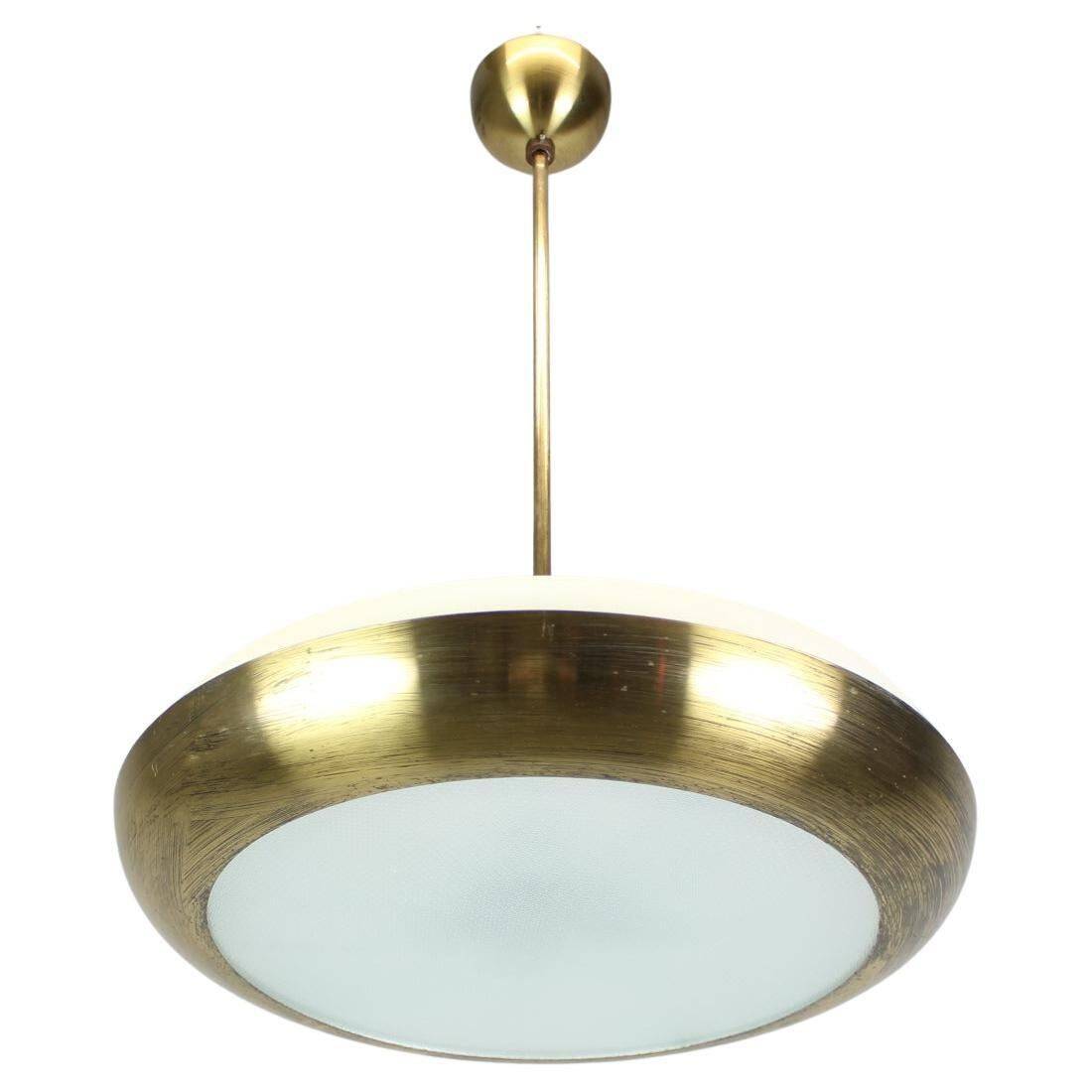 Art Deco UFO chandelier by Josef Hůrka for Napako, 1930s