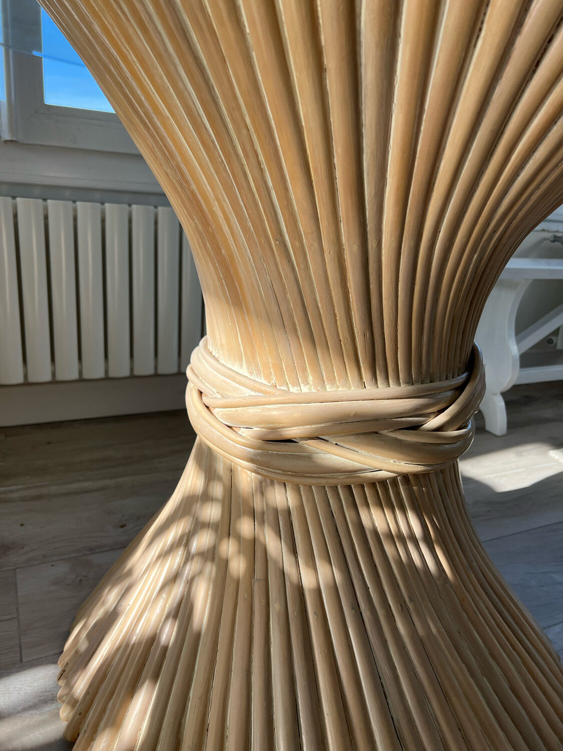 Bamboo and glass table