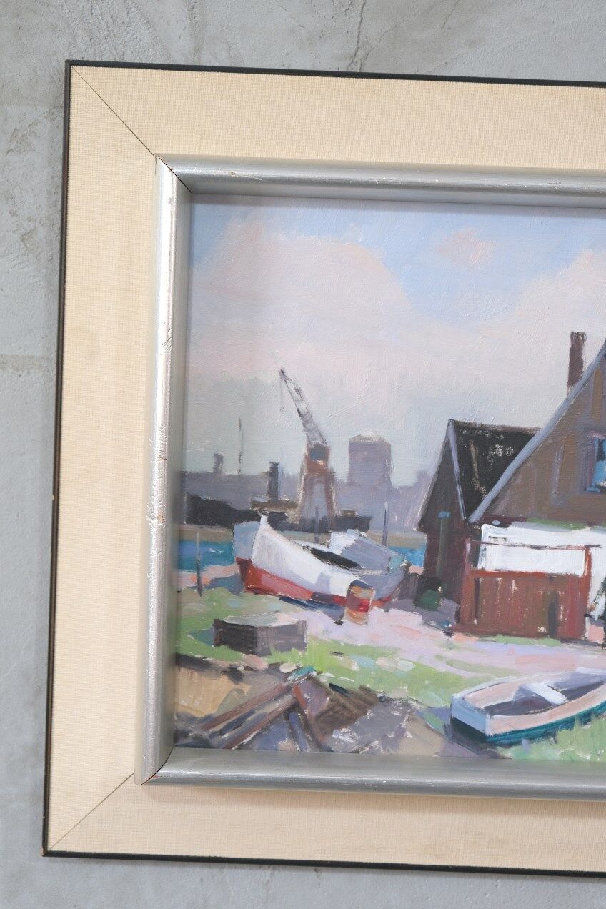 Eskil Skans, Composition suédoise, 1960, huile sur panneau, encadré