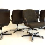 Set of 5 Chromcraft office armchairs