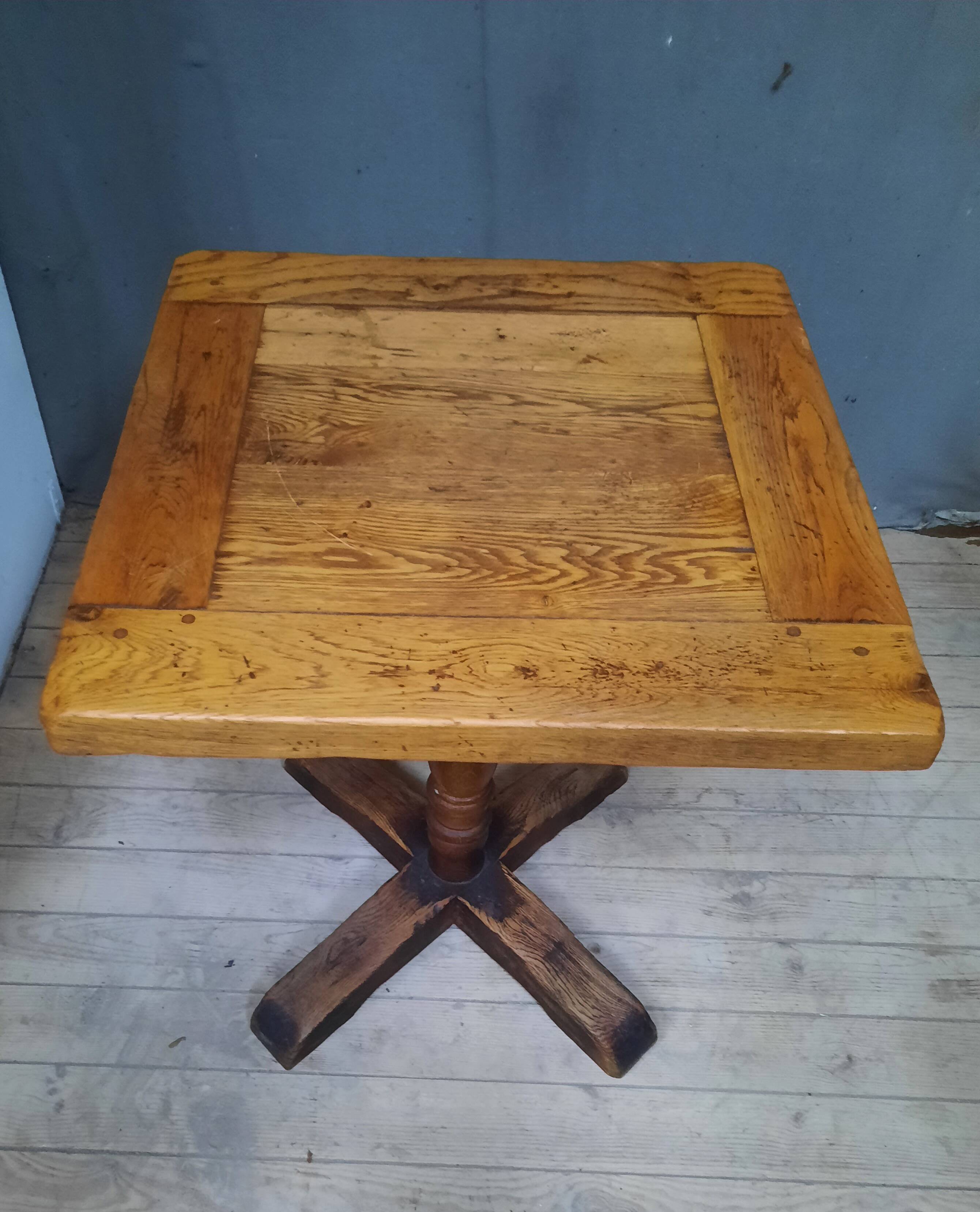 Square solid wood bistro table