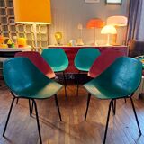 Suite of 5+1 shell chairs Pierre Guariche 1960