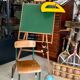 Old children's school chair wood and metal