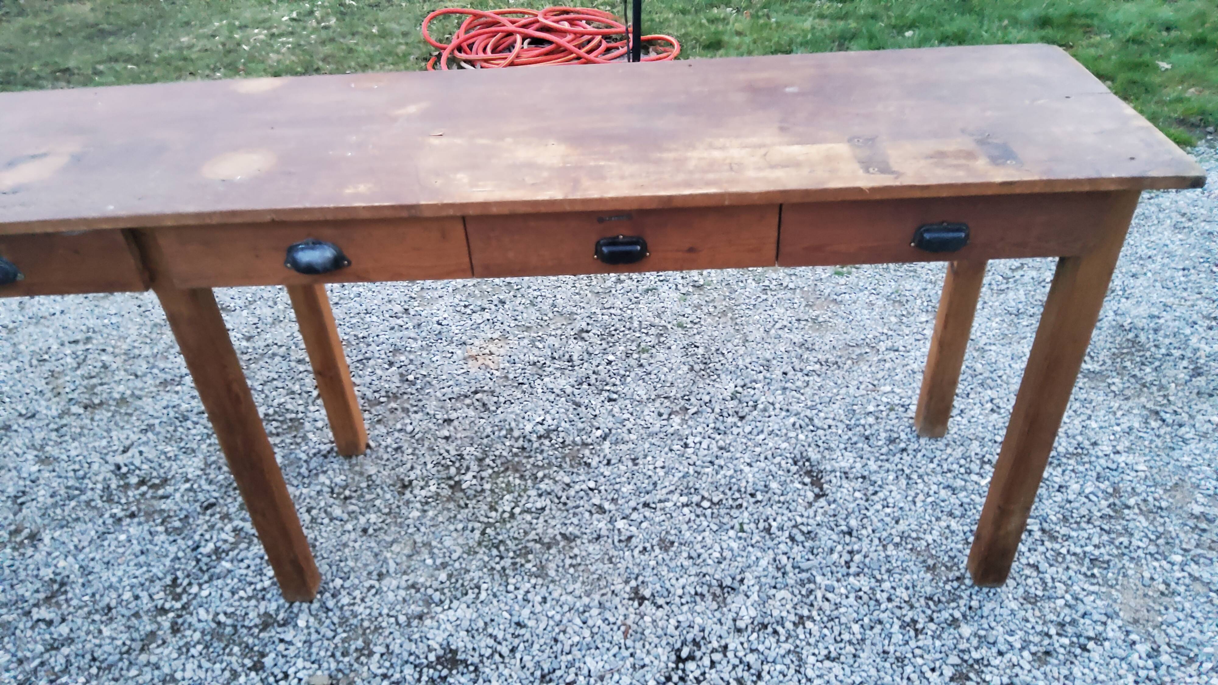Old jewelry workshop workbench table 6 feet 6 drawers 271cm